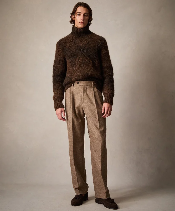 Italian Flannel Wythe Trouser in Chestnut Trousers stylish modern