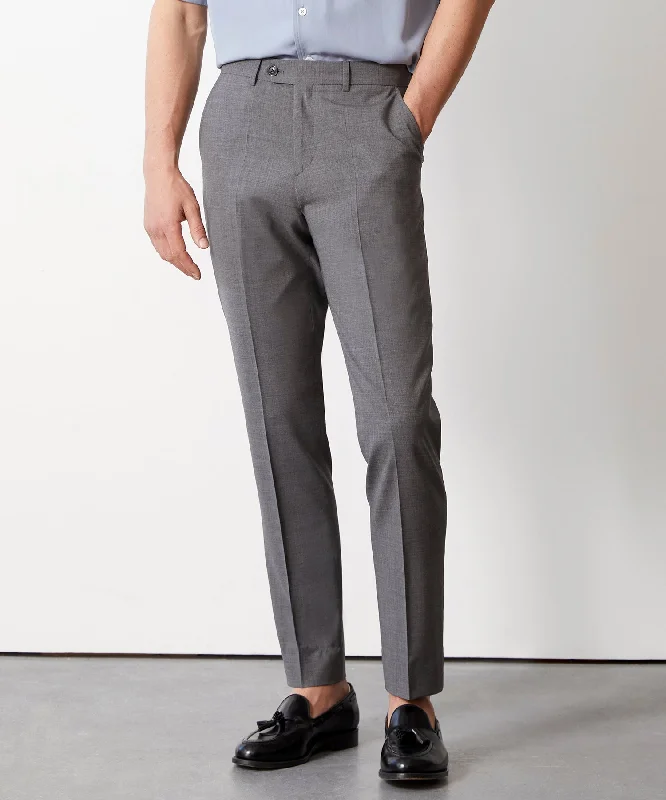 Italian Tropical Wool Sutton Trouser in Charcoal Trousers Timeless Classic