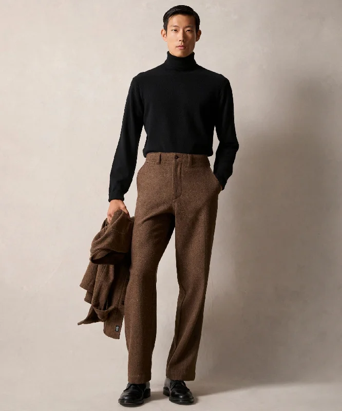 Relaxed Donegal Trouser in Dark Brown Trousers Capri Summer