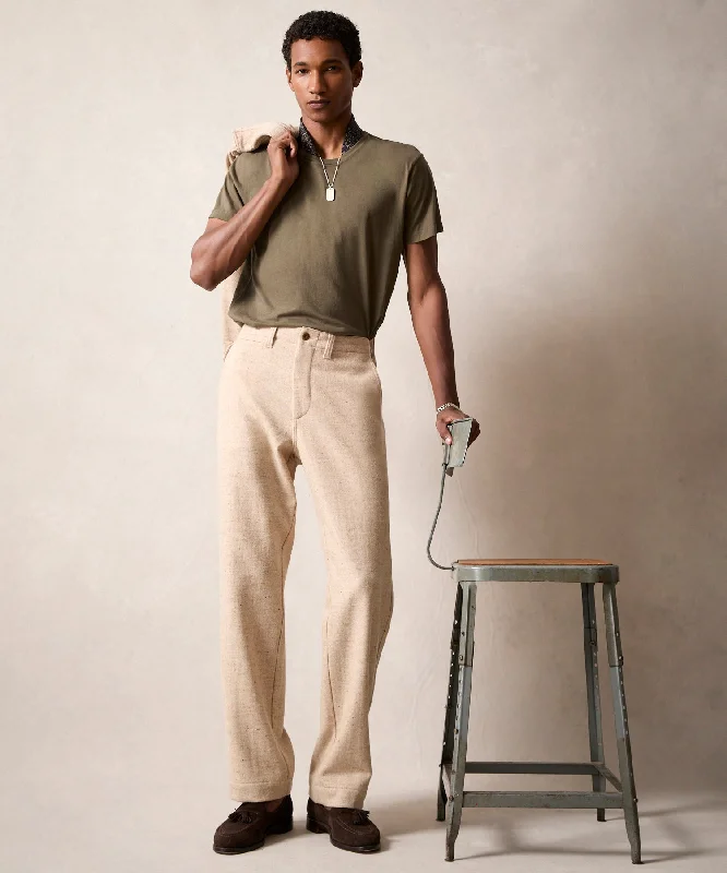 Relaxed Donegal Trouser in Oatmeal Trousers Harem Relaxed Fit