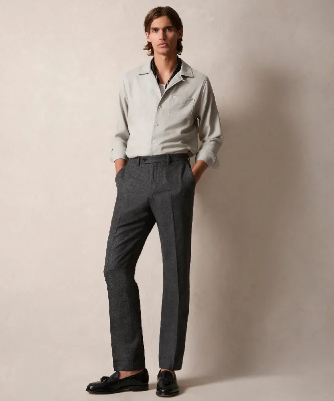 Italian Flannel Sutton Trouser in Charcoal Trousers stylish elegant