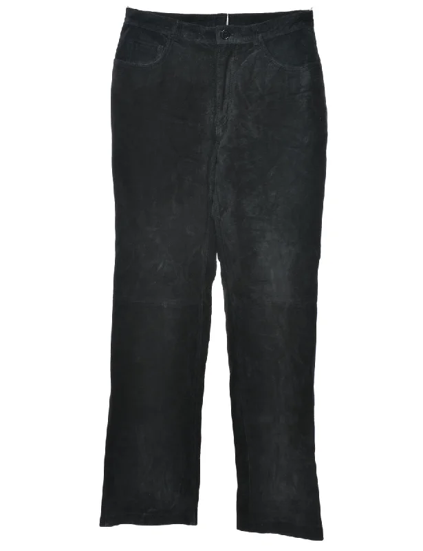 Black Suede Classic Trousers - W29 L31 Trousers cozy comfortable