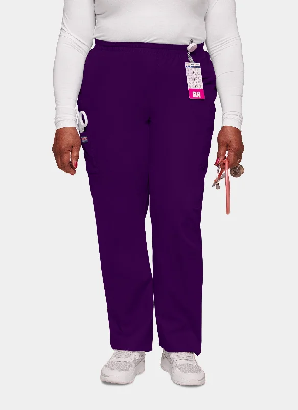 Cherokee Unisex Elasticated Scrub Trousers - Eggplant Trousers Evening Elegant