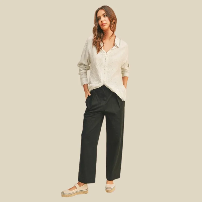 Cotton Highwaisted Trousers (Black) Trousers Vintage Classic