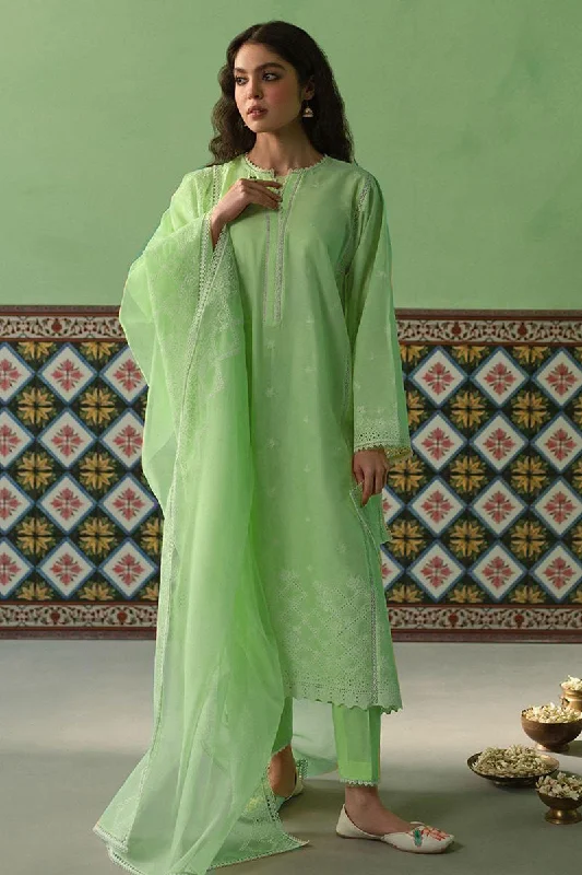 CROSS STITCH - 3PC DHANAK EMBROIDERED SHIRT WITH DHANAK EMBROIDERED DUAPTTA AND TROUSER- RB11085 Trousers Chinos Classic