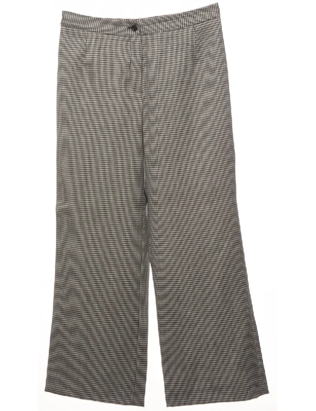 Dogtooth Monochrome Trousers - W30 L28 Trousers Silk Elegant