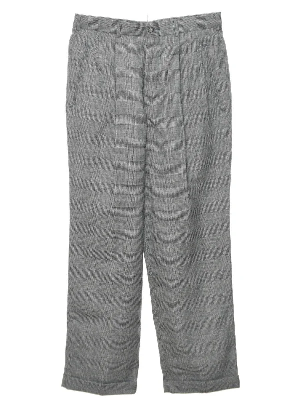 Herringbone Tweed Trousers - W31 L29 Trousers Prom Sequined