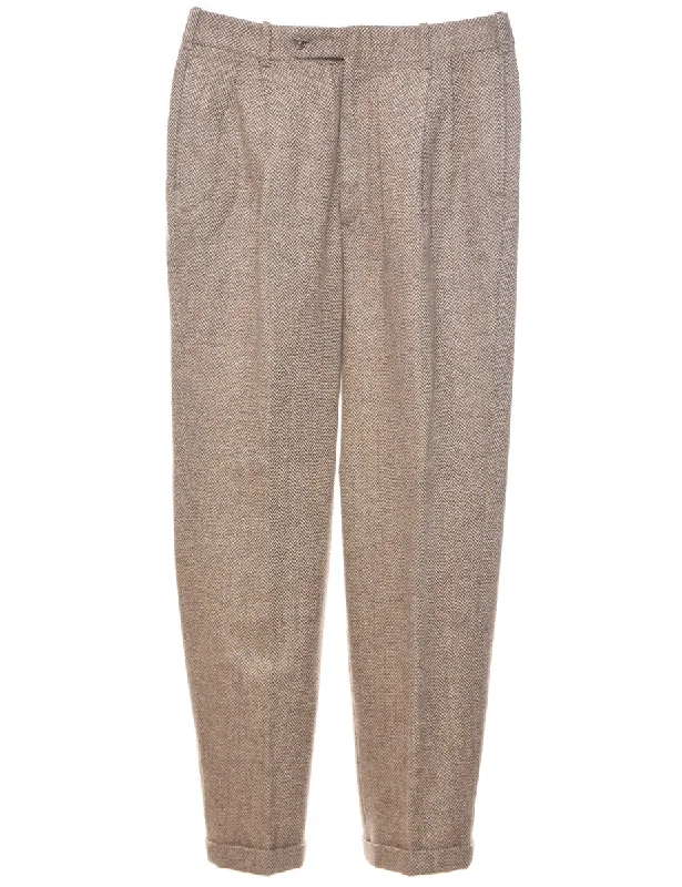 Herringbone Tweed Trousers - W33 L31 Trousers Occasion Special