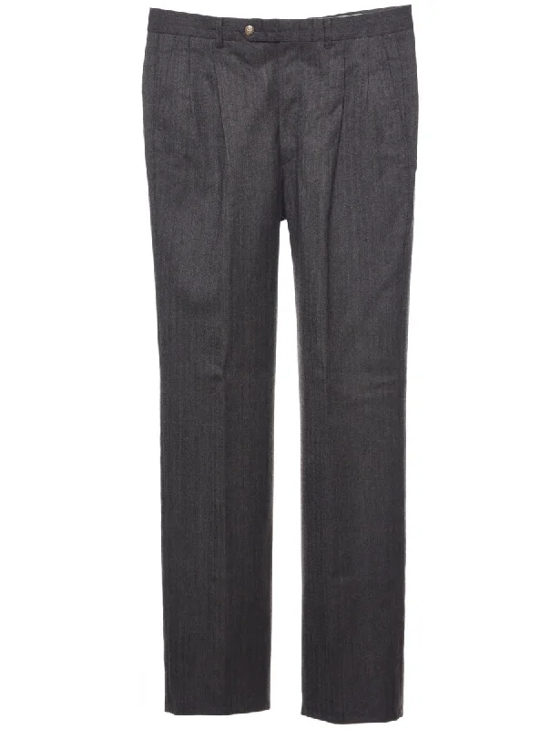 Herringbone Tweed Trousers - W33 L35 Trousers Seasonal Trendy