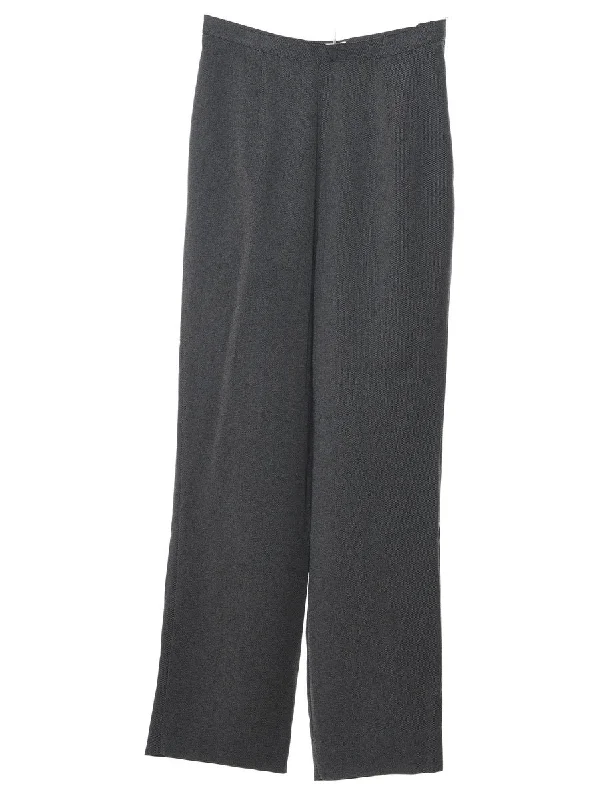 High Waist Casual Dark Grey Trousers - W24 L30 Trousers Sale Discount