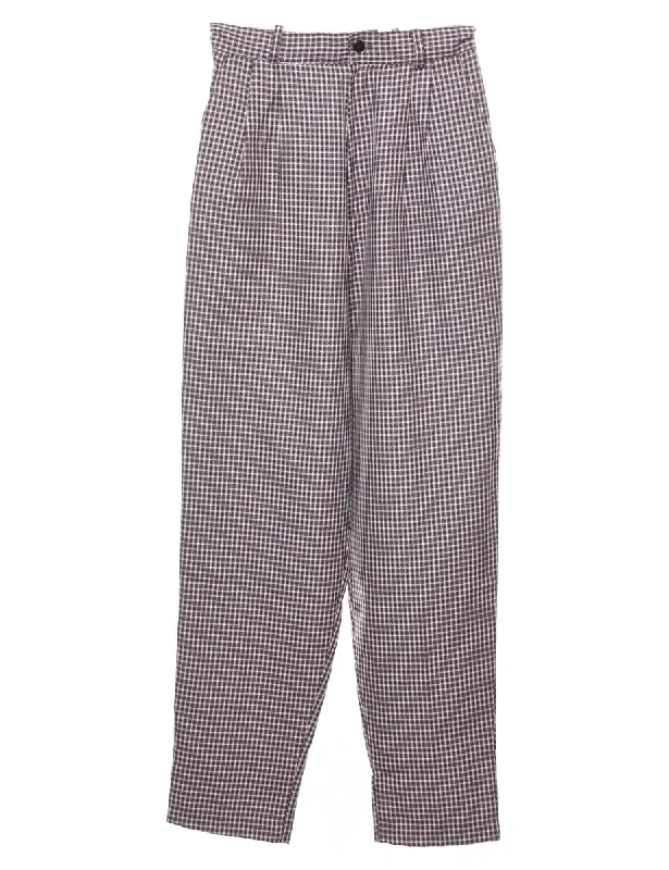 High waist Checked Trousers - W24 L29 Trousers New Arrival