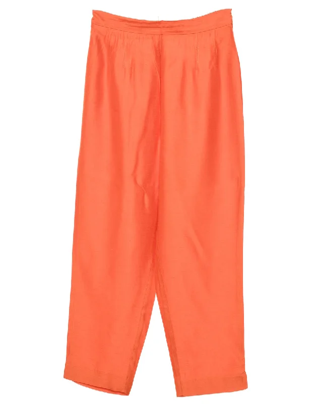 High Waist Orange Trousers - W26 L27 Trousers trendy modern