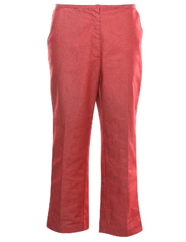 High Waist Red Denim Trousers - W31 L24 Trousers stylish elegant