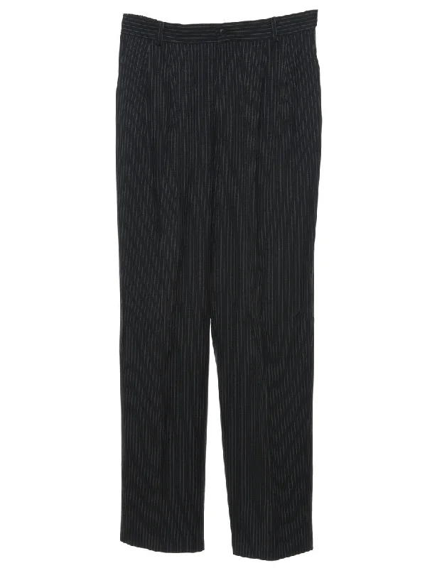 Joan Walters Pinstriped Trousers - W31 L30 Trousers Tapered Slim Fit