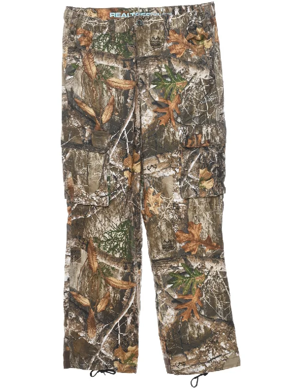 Jungle Print Trousers - W34 L31 Trousers Bootcut Casual