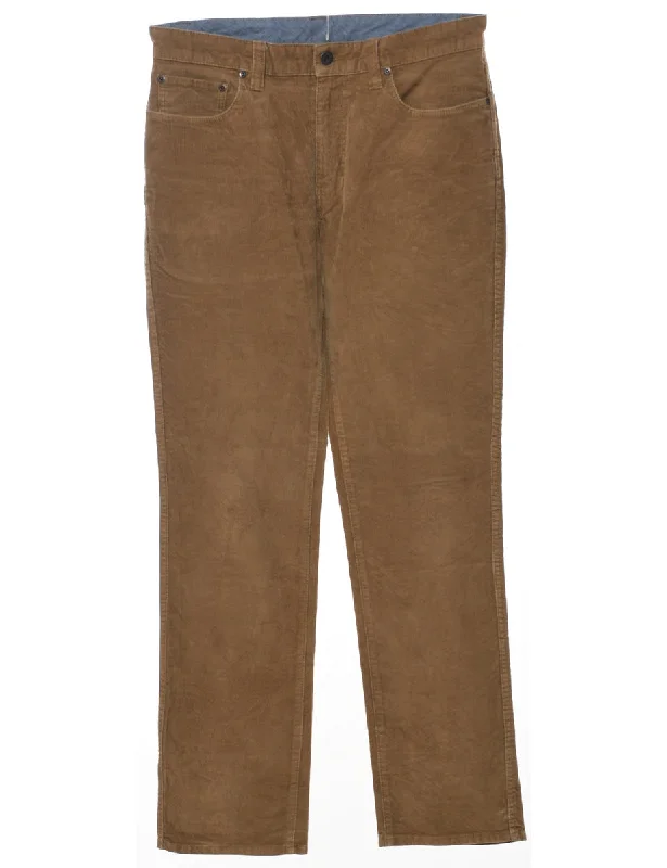 L.L. Bean Corduroy Trousers - W33 L32 Trousers Flared Retro