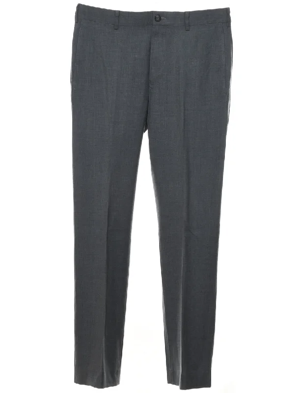 L.L. Bean Grey Classic Trousers - W32 L32 Trousers Solid Black