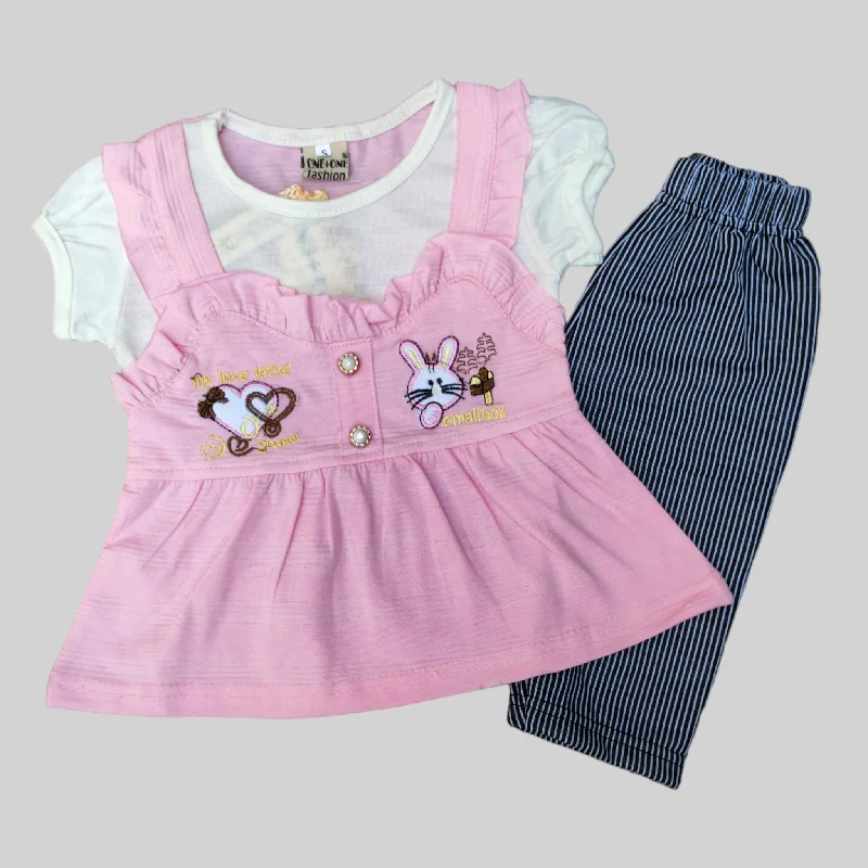 One + Rabbit Pink Frock & Trouser 5184 Trousers sophisticated sleek