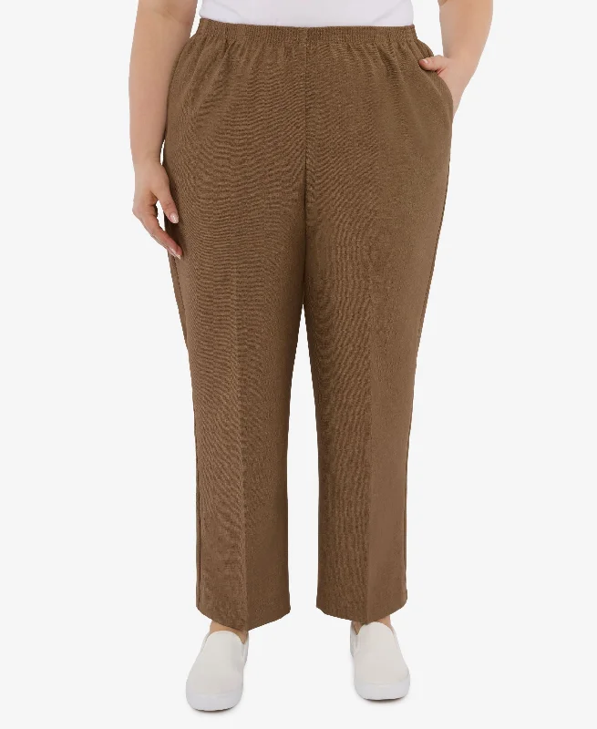 Plus Size Signature Fit Textured Trouser Average Length Pants Trousers Handmade Artisanal