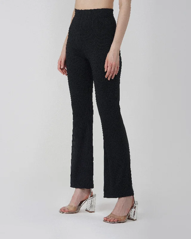 RIBBED FLARED TROUSER Trousers Yoga Stretchy