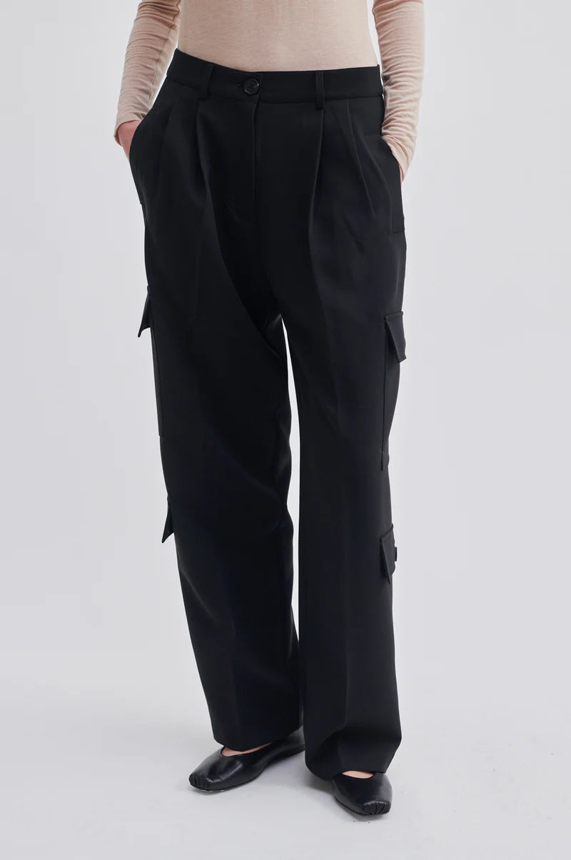 SECOND FEMALE EVILE POCKET TROUSERS - BLACK Trousers Silk Elegant