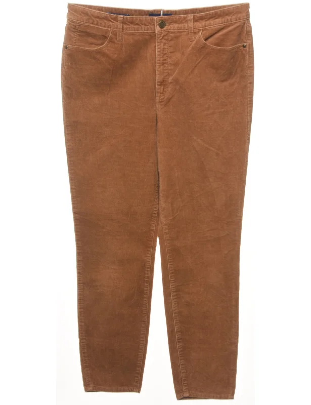 Talbots Brown Corduroy Trousers - W35 L27 Trousers Corduroy Warm