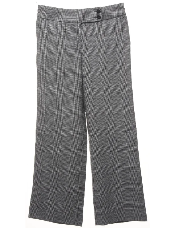 Talbots Grey & Black Dogtooth Check Trousers - W28 L28 Trousers Mesh Breathable