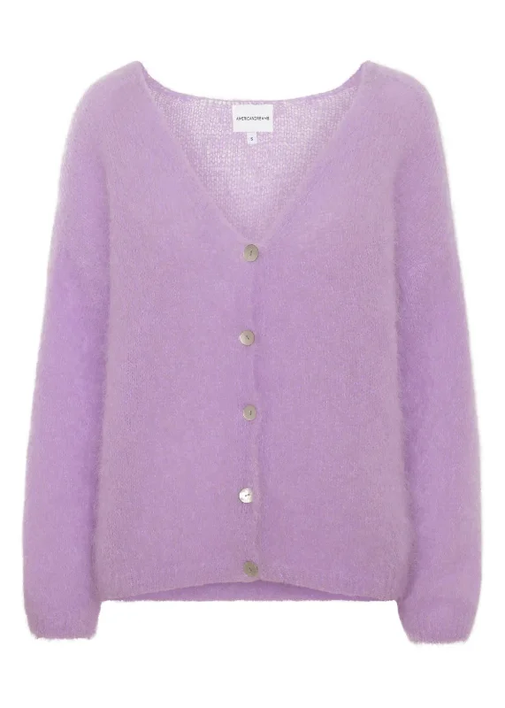 Cornelia Cardigan in Lilac Plaid Cardigan Polka Dot Checkered