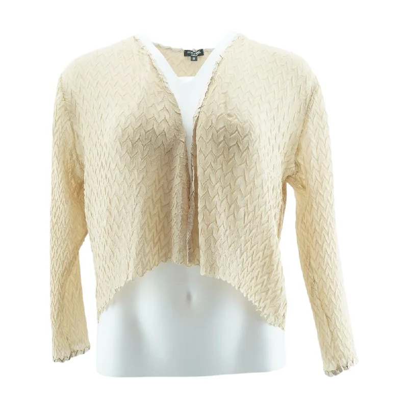 Beige Solid Cardigan Sweater Cardigan Knitwear Sweater