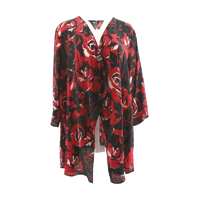 Black Floral Cardigan Sweater Patchwork Embroidered Appliqued