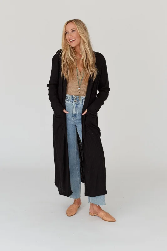 The Nest Finishing Touch Duster Cardigan - Black Stylish Fashionable Trendy