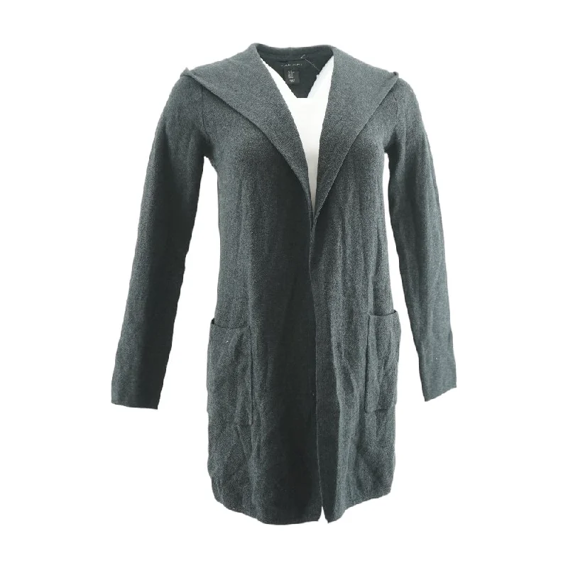 Gray Solid Cardigan Sweater Mesh Cardigan Canvas Denim