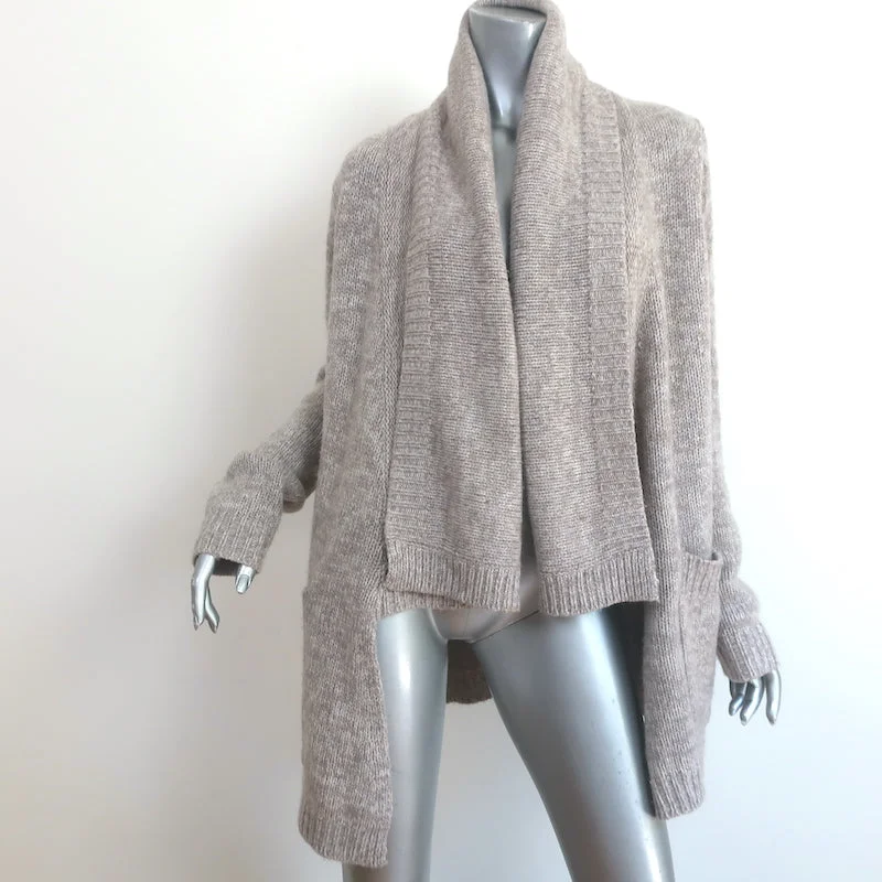 Line Cashmere Cardigan Taupe Size Extra Small Open-Front Sweater Cashmere Blend Cotton Blend Poly Blend