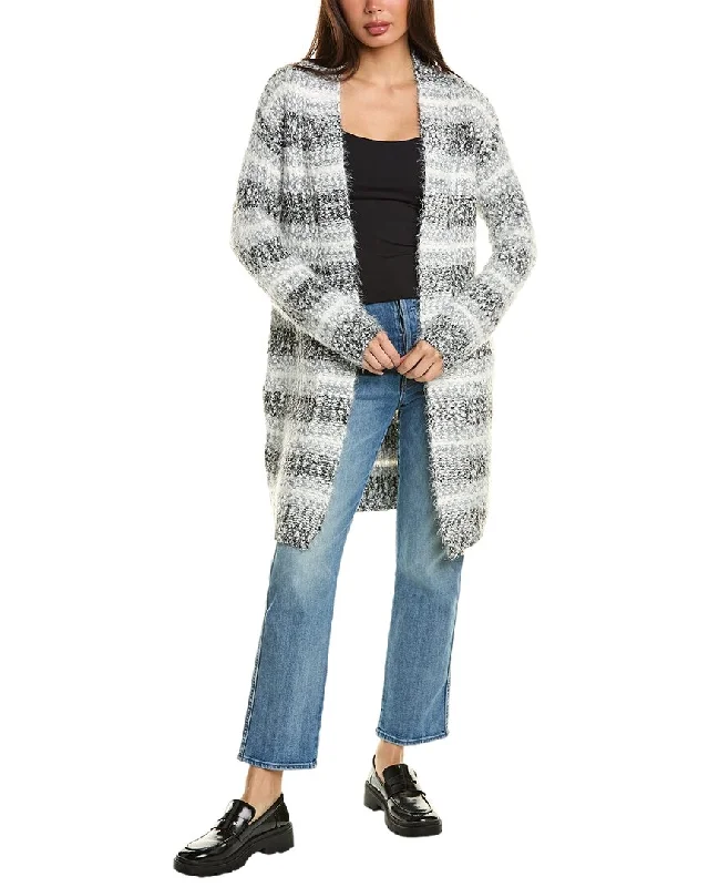 Lovestitch Fuzzy Fringe Cardigan Fitted Loose Oversized