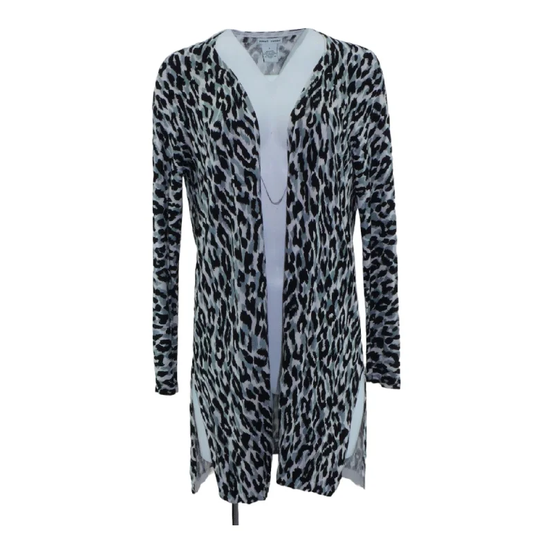 Multi Animal Print Cardigan Sweater Transparent Opaque Sheer