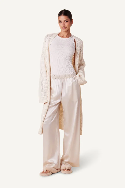 PERRY OPEN FRONT CASHMERE CARDIGAN | GARDENIA Asymmetrical,ymmetric Pencil Cardigan