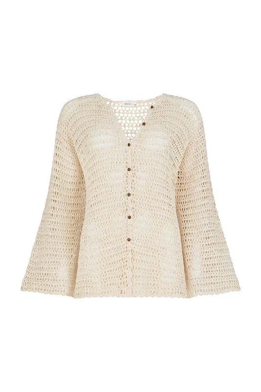 Salina Crochet Cardigan Asymmetrical,ymmetric Pencil Cardigan