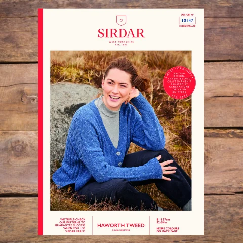 Sirdar 10147 - Mock Cable V-Neck Cardigan Cardigan Knitwear Sweater