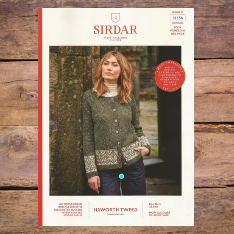 Sirdar 10156 - Yorkshire Fairisle Cardigan Boat Neck Shawl Collar Notched Collar