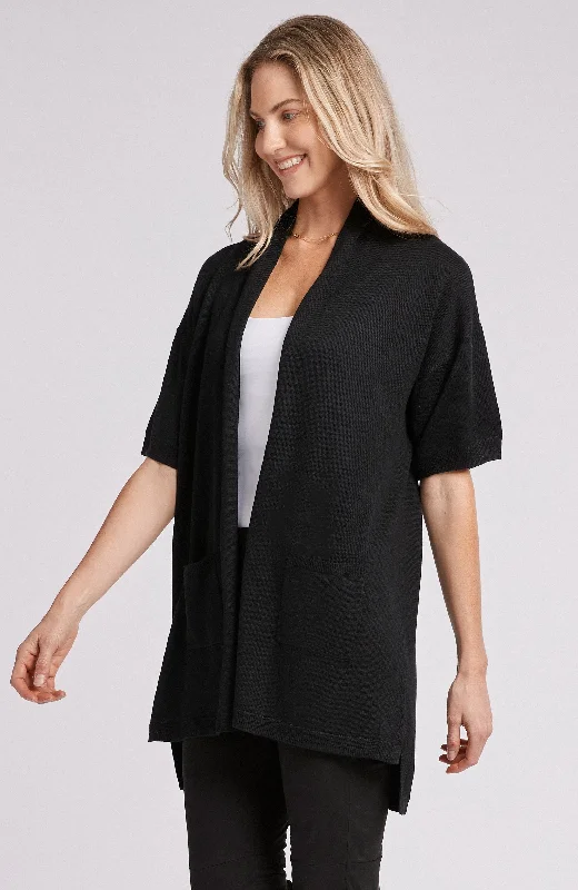 Tyler Boe Silk Cashmere Cardigan Black Cashmere Blend Cotton Blend Poly Blend