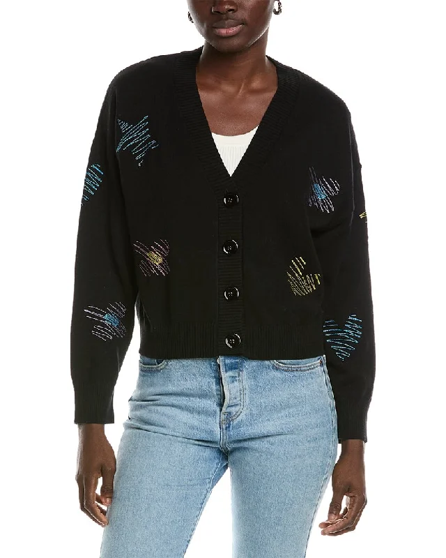 WISPR Sketch Embroidered Silk-Blend Cardigan Elasticated Padded Insulated